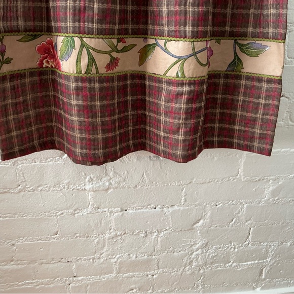 Vintage Dress Womens Mixed Plaid Floral Print Maxi Prairie Folk Eclectic Country - Picture 12 of 13